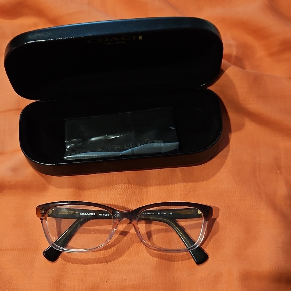 Coach Women's Brown and Purple Gradient Glasses